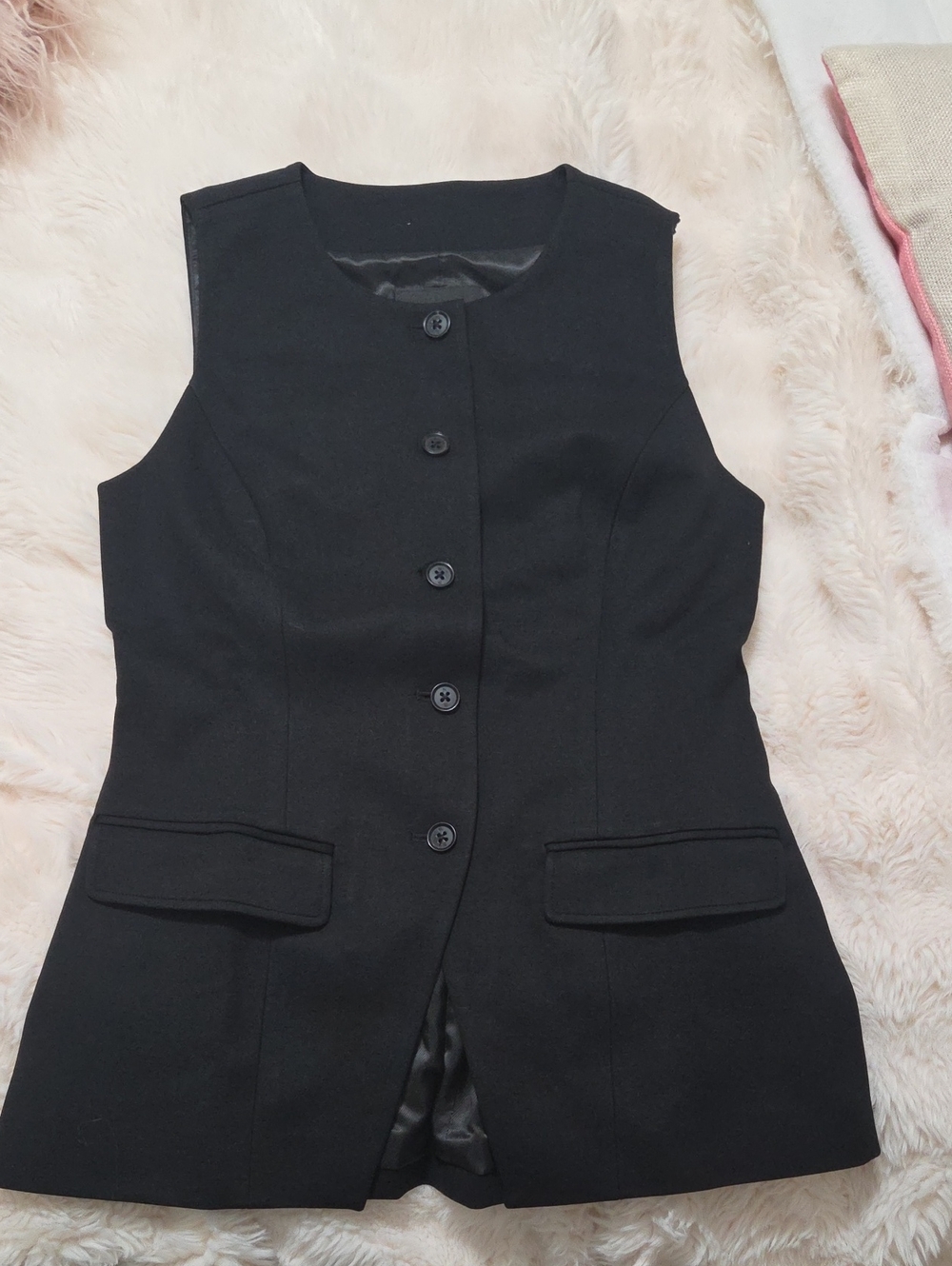 Banana Republic Black Tailored Sleeveless Vest Jacket